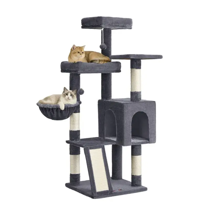 Nancy's Settala Krabpaal - Kattenboom - Krabplank - Donkergrijs - ± 50 x 50 x 135 cm Populair