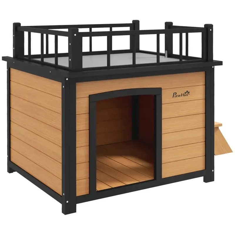 Bestel Nu Nancy's Soraga Hondenhok - Buitenverblijf voor Honden - Dakterras - Dennenhout - ± 120 x 75 x 80 cm