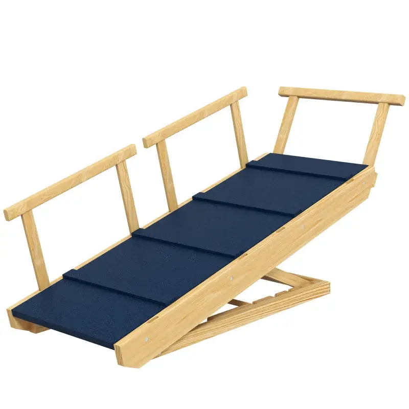 Nancy's Soriso Hondentrap - Dierentrap - Instelbare Hoogte - Antislip - Naturel Hout / Zwart Express Levering