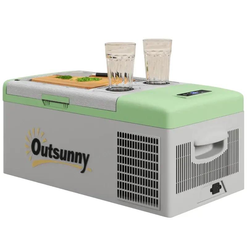 Nancy's Sover Koelbox - Koeler - AC / DC Aansluiting --20 ℃ tot 10 ℃ - Groen / Grijs - 16 Liter Laatste Versie