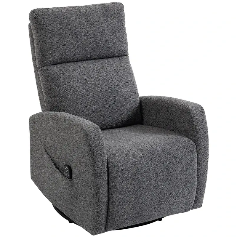 Betrouwbaar Nancy's Spiazzo Massagestoel - Relaxfauteuil - Draaibaar - Schommelfunctie - Vibratie + Warmte - Donkergrijs - Chenille