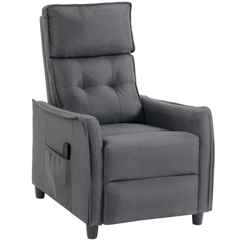 Nancy's Spilamberto Massagestoel - Relaxfauteuil - Vibratiemassage - Diepteverstelling - Grijs - Linnenlook Must-Have