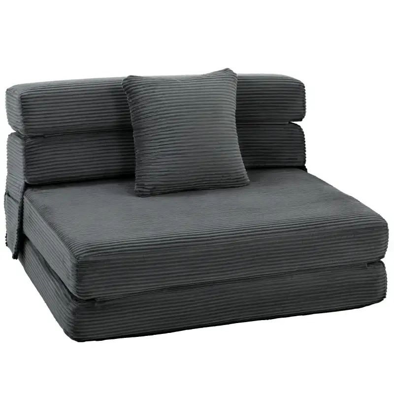 Nancy's Squillace Slaapbank - Slaapfauteuil - Vloerstoel - Grijs - Corduroy Fabrieksprijs