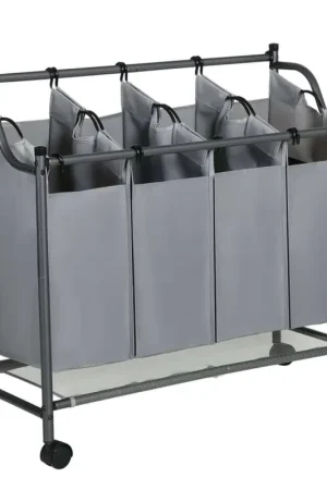 Nancy's Barcarena Wassorteerder - Wasmand - Wasbox - Grijs - 4 x 35 Liter Exclusieve Aanbieding