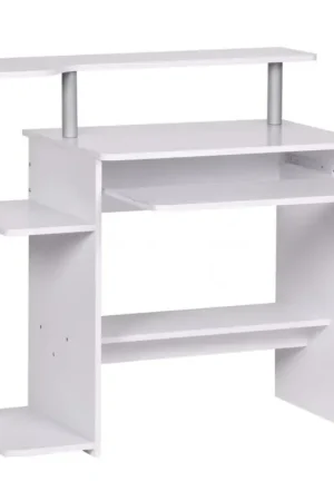 Nancy's Flatiron District Bureau - Computertafel - Computerbureau - Wit - ± 95 x 50 x 90 cm Laatste Kans
