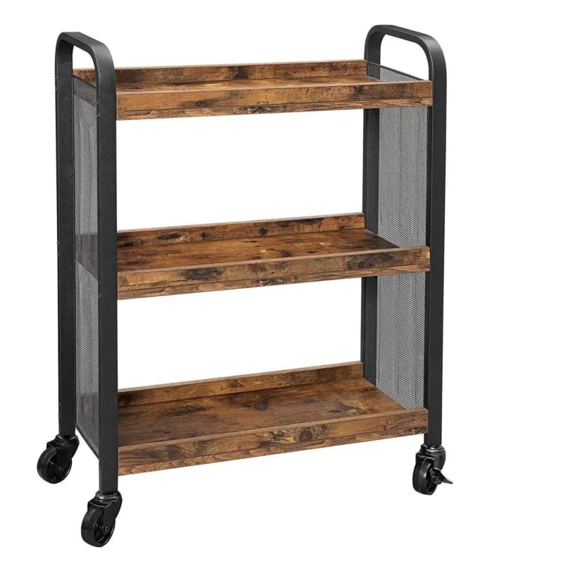 Bestseller Nancy's Keukenwagen - Serveerwagen - Keukentrolleys - Rustiek Bruin - Industrieel - 66 x 26 x 85 cm