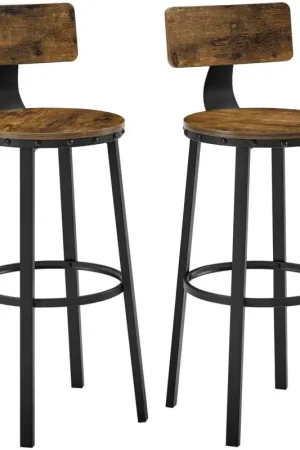 Nancy's Gordon Barkrukken 2 Stuks - Barstoelen met Voetensteun - Barkruk Industrieel - Industrieel - ± Ø 55 x 100 cm Seizoensaanbieding