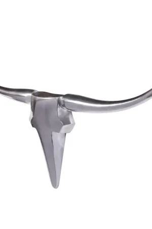 Veilige Betaling Nancy's Stierengewei L Decoratie - Wanddecoratie - Muurdecoratie - Wandgewei - Aluminium - Zilver