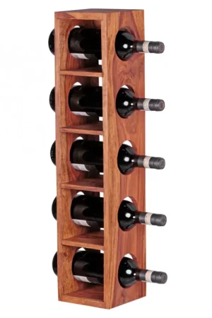 Must-Have Nancy's Winerie Wijnrek - Wijnhouder - Massief Sheeshamhout - 15 x 15 x 70 cm