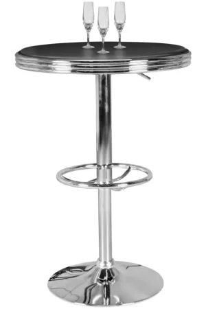 Speciale Aanbieding Nancy's Manistee Bartafel - Bistrotafel - Hoge Tafel - Statafel - In hoogte verstelbaar - Retro -wart - Aluminium - Ø 60 x 68-92 cm