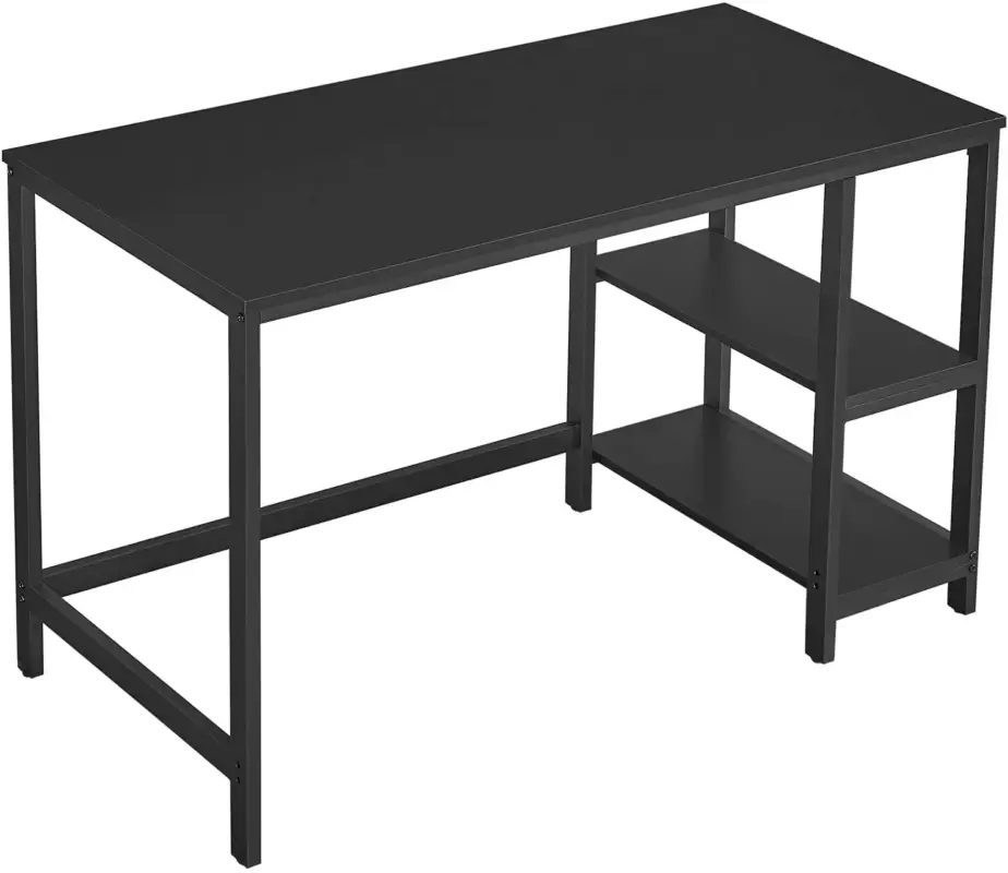 Nancy's Hawtrey Bureau - Computertafel - Kantoortafel - Opbergruimte - Industrieel - Bewerkt Hout - Staal - Zwart - 120 x 60 x 75 cm Laatste Kans