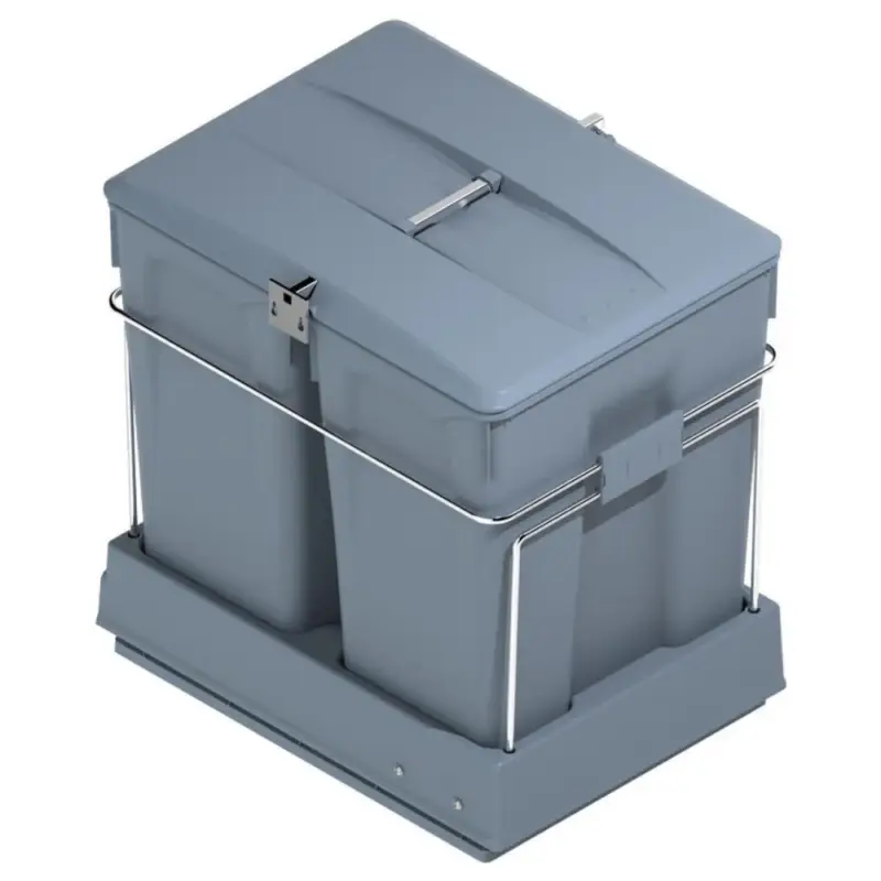 Veilige Betaling Eleganca Inbouw prullenbak - 2x30 Liter - Inbouw afvalemmer - Inbouw afvalbak - Inbouw vuilnisbak - Prullenbakken afval scheiden