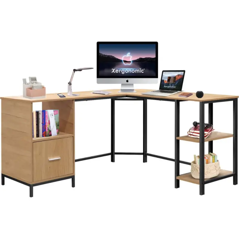 Must-Have Xergonomic Hoekbureau Zwart/Naturel