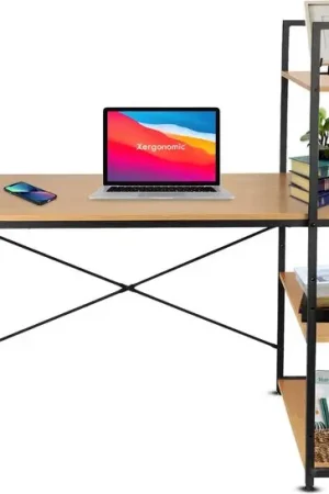Gecertificeerd Xergonomic® Industrieel bureau met planken 120x64 cm