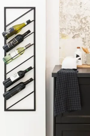 Finale Uitverkoop Eleganca Modern Wijnrek voor 8 flessen Zwart
