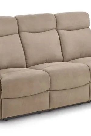 Goedkoop Relaxbank Oslo3 Beige Stof 3-persoons incl. handmatig Verstelbare ligfunctie