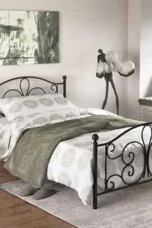 Direct Verzonden Bed Panama Zwart 120x200cm Staal Klassiek
