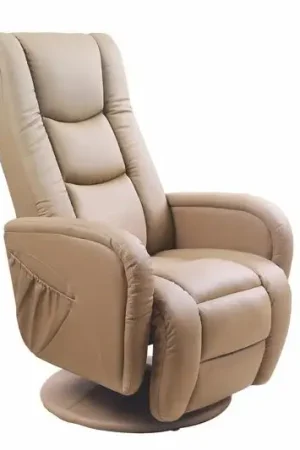 Shop Nu Relaxfauteuil Pulsar Beige EcoLeer Verstelbaar met Massage functie