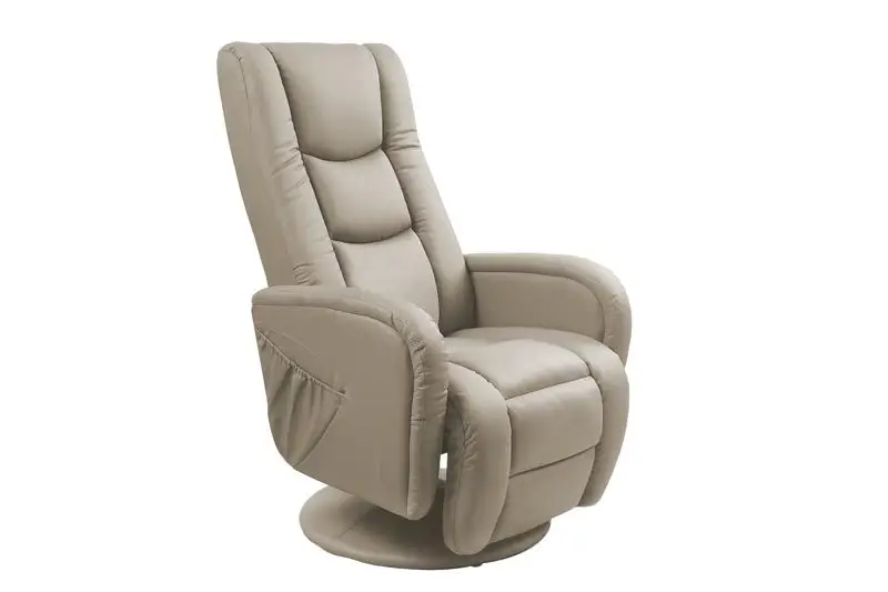 Direct Verzonden Relaxfauteuil Pulsar Cappuccino EcoLeer Verstelbaar met Massage functie