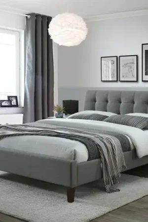 Bed Samara-2 Grijs 160x200cm tweepersoons Stof Fabrieksprijs