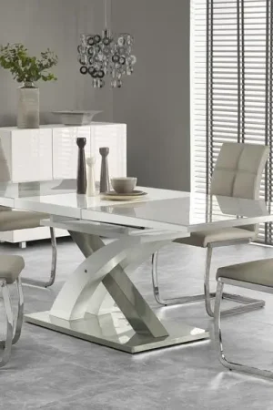 Seizoensaanbieding Eettafel Sandor 2 Grijs/Wit 160-220cm uitschuifbaar