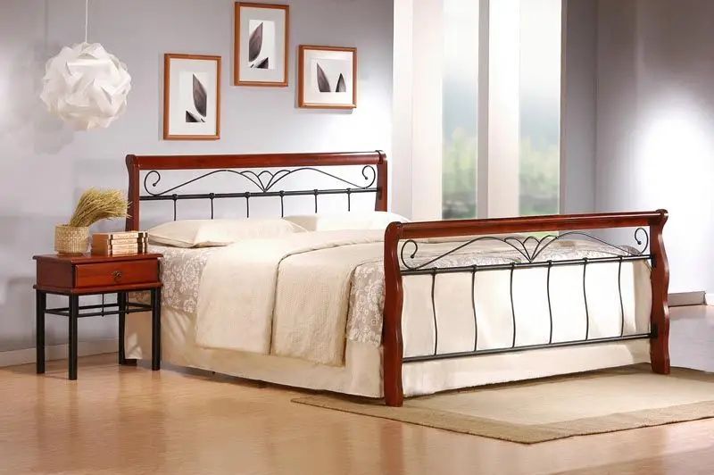 Bed Veronica Antiek Kersen Bruin/Zwart 160x200cm Alleen Vandaag