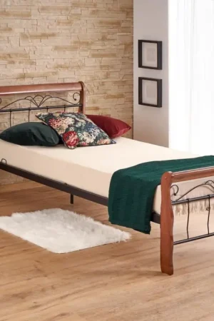 Bed Veronica Bruin/Zwart 90x200cm massief hout klassiek Weekendaanbieding
