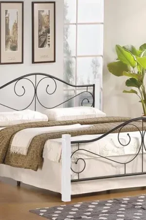 Bed Violetta Antiek Kersen Beige/Zwart 160x200cm Betaalbaar
