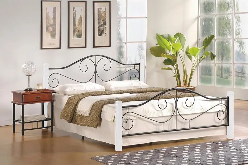 Bed Violetta Antiek Kersen Beige/Zwart 160x200cm Betaalbaar