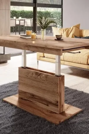 Aanbieding Salontafel / Eettafel Bruin Eiken 126-167cm uitschuifbaar in hoogte verstelbaar
