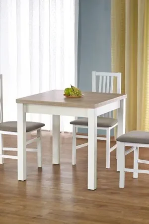 Superprijs Eettafel Sonoma Eiken/Wit 80-160cm uitschuifbaar