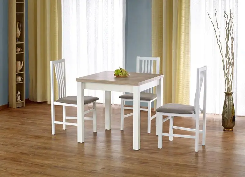 Superprijs Eettafel Sonoma Eiken/Wit 80-160cm uitschuifbaar