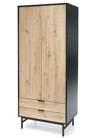 Koopje Kledingkast Murano Eiken Bruin/Zwart 80cm modern
