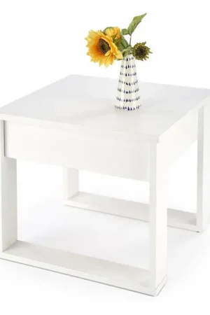 Salontafel Nea Wit Vierkant 60cm met handige lade Actieprijs