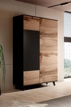 Favoriet Kledingkast Random Eiken Bruin/Zwart 90cm breed Modern