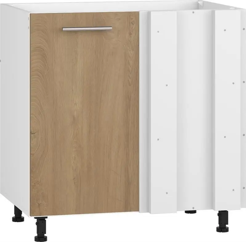 Beste Prijs Onderkast gootsteen hoek keuken 100cm breed Bruin Honing Eiken met softclose en handgreep