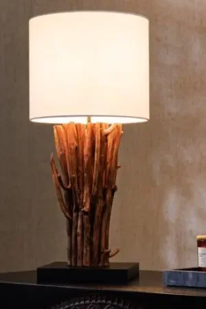 Tafellamp Euphoria 58cm Massief Longan Hout - 43452 Korting