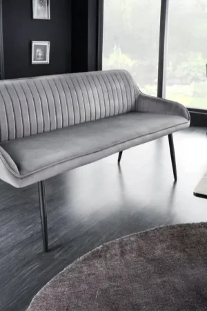 Aanbieding Bank 3-zits Turin Zilvergrijs 160cm Fluweel - 43692