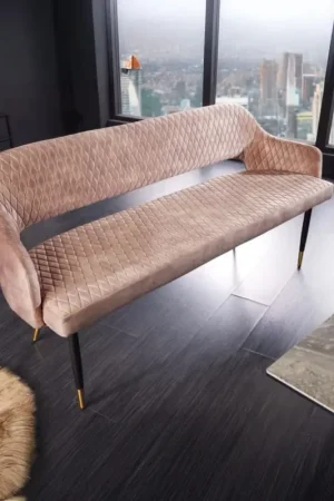 Beperkte Voorraad Bank 3-zits Paris Champagne 160cm Fluweel - 43682