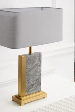 Meest Verkocht Tafellamp Elegancia 65cm Goud Grijs Marmer - 43732