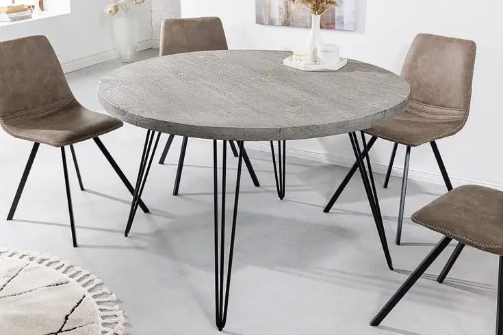 Meest Verkocht Eettafel Scorpion Rond Grijs 80cm Massief Mango Hout - 43663