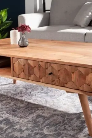 Salontafel Mystic Living 100cm Massief Acacia Hout - 43714 Finale Uitverkoop