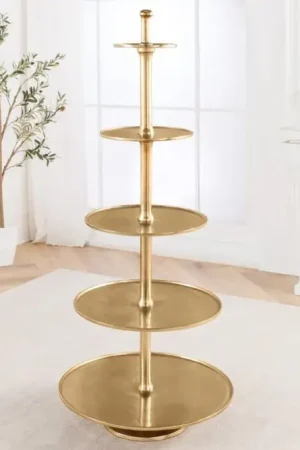 Lage Prijs Design Schalen XXL Etagère Abstract 150cm Goudkleurig Metaal Met Vijf Lagen Handgemaakt - 43500