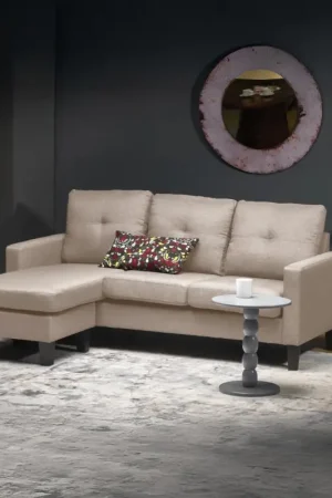 3-Zitsbank Gerson Beige Incl. Voetenbank Snelle Levering