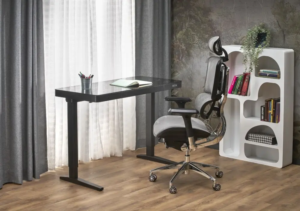 Tijdelijk Beschikbaar Elektrische In Hoogte Verstelbaar Bureau B52 120cm Glas Zwart