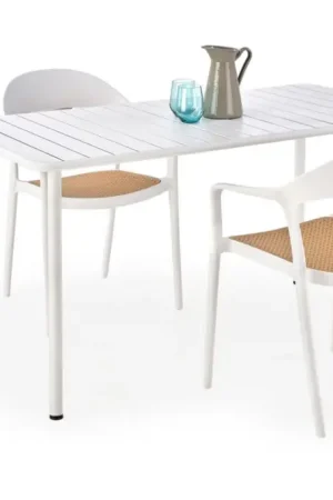 Beperkte Voorraad Eettafel 6-Zits Bosco 140cm Wit Metaal