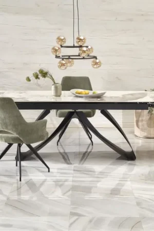 Actieprijs Uitschuifbare Eettafel Hilario 180-260cm Wit Marmer
