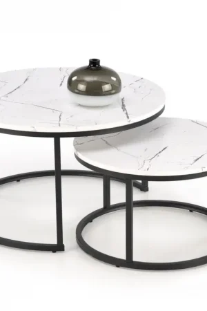 2-Delige Salontafel Set Java Wit Marmer Koopje