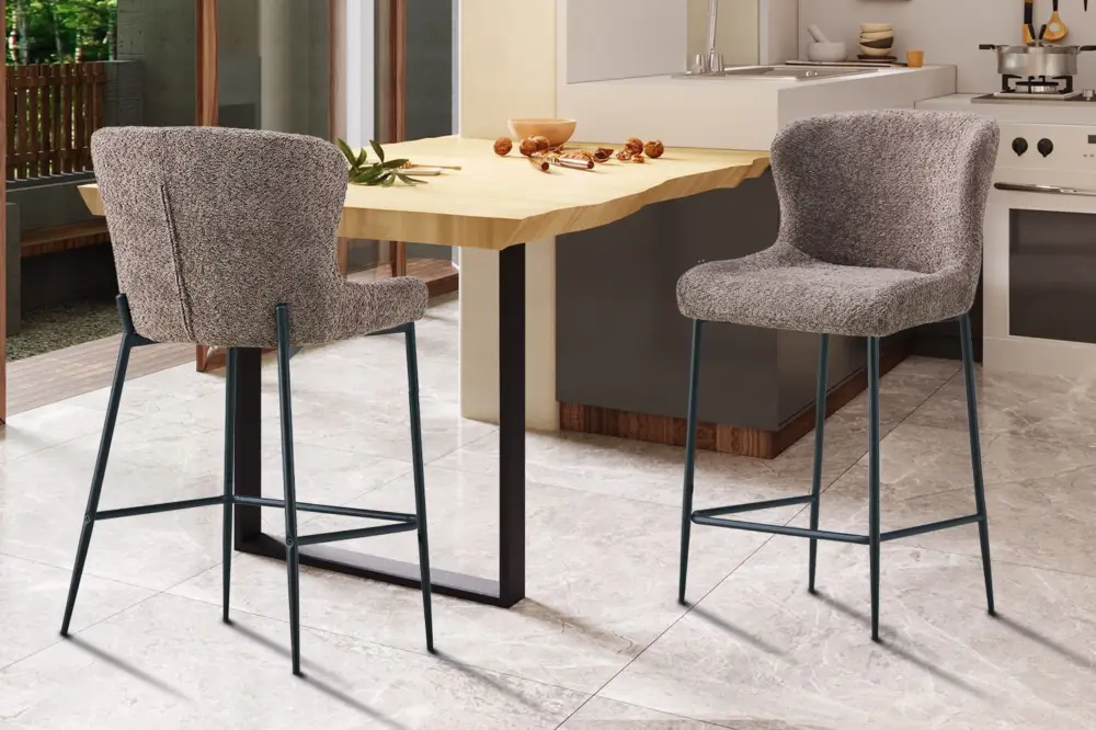 Actieprijs Barkruk Lisa Zand Bouclé - RF5640-3