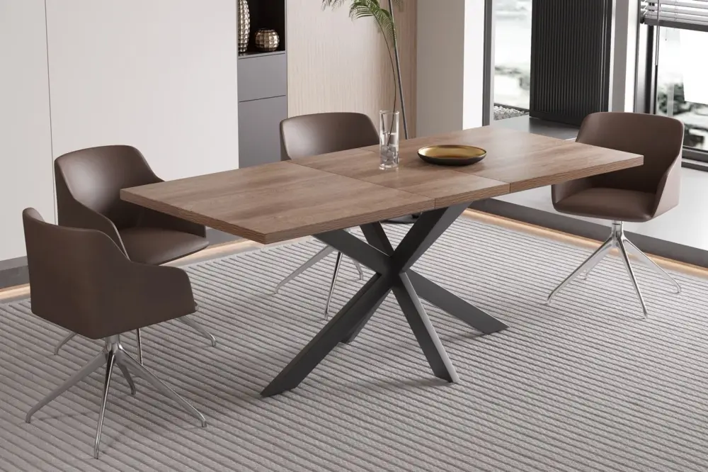 Uitschuifbare Eettafel Kos 160-200cm Donkerbruin Blad - RF52160-3 Favoriet